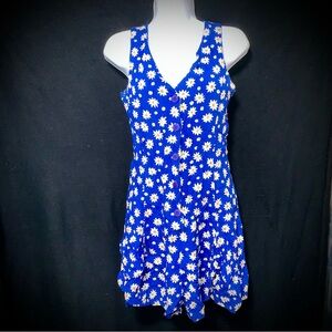 🌼Copper Key Blue Daisy Romper Tie Back Size Medium Summer Floral